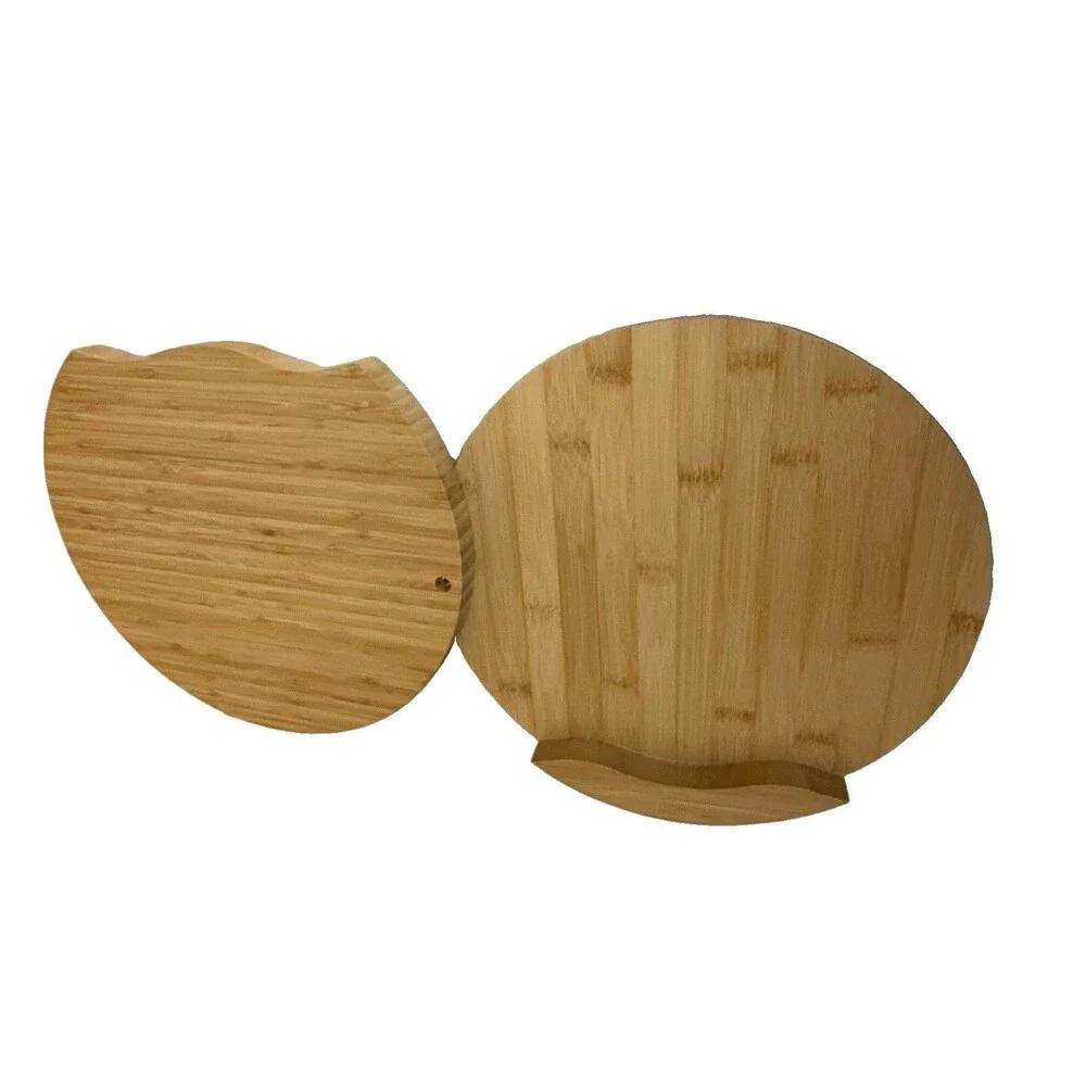 Correct Health Bamboo Charcuterie Cheese Board Set 6 Knives Round 12”